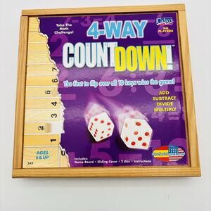 Cadaco 4-Way Count Down Wood Math Learning Homeschool Game Family. VG Condition